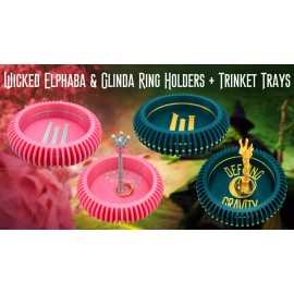 Unbranded Wicked Elphaba & Glinda Ring Holders + Trinket Trays Set 3D Printed