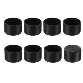 sourcing map 8Pcs Chair Leg Caps, Fit OD 42mm (1-2/3 Inch) Non-Marking PVC Chair Leg Tips Non-Slip Chair Leg Floor Protectors Round Table Covers End Caps for Furniture, Black