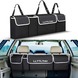 LLTTLTMM Trunk Organizer For Suv, Backseat Hanging Car Organizer And Storage,Large Capacity Foldable Trunk Organizer For Suv,Jeep/Truck/MPV,Car Accessories Interior(36"*10") Black