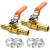 Uenede 2PCS Solid Brass 5/16"OD Barb Ball Valve 2-way Shut-off