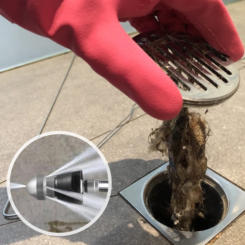 2PCS Sewer Cleaning Tool High-Pressure Nozzle, 5000 PSI High Pressure