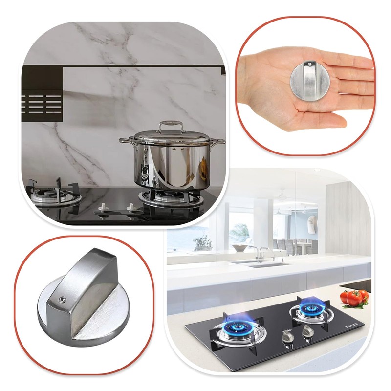 Lunyloer Gas Stove Knob, 6 Pcs 6MM Universal Gas Hob
