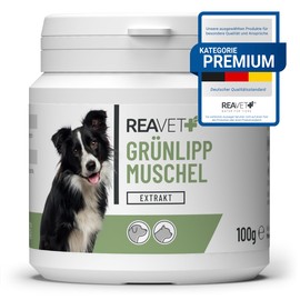 ReaVET Green-lipped mussel extract powder 100 g for dogs and cats, green-lipped mussel powder dog, green-lipped mussel extract high dose after treated osteoarthritis arthritis