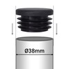 SKIR'CO (10 pcs) Round Tube Inserts 38 mm, Fence Post