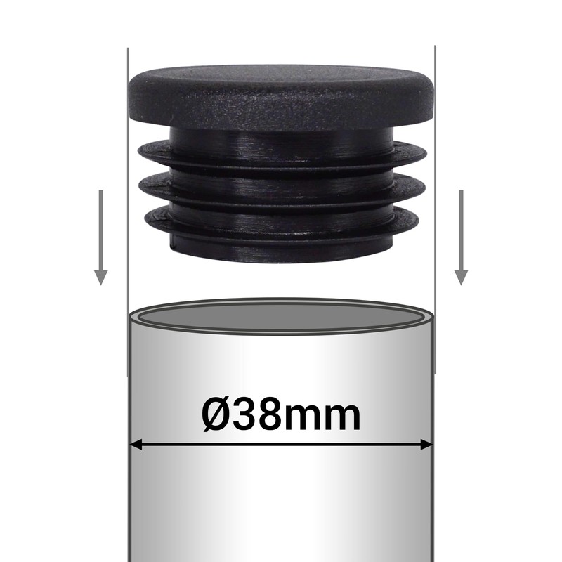 SKIR'CO (10 pcs) Round Tube Inserts 38 mm, Fence Post