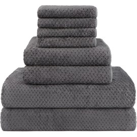 HOMEXCEL Juego de toallas de baño de 8 piezas, toallas de baño de microfibra, 2 toallas de baño, 2 toallas de mano y 4 paños de lavado, súper suaves,