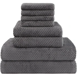 HOMEXCEL Juego de toallas de baño de 8 piezas, toallas de baño de microfibra, 2 toallas de baño, 2 toallas de mano y 4 paños de lavado, súper suaves,