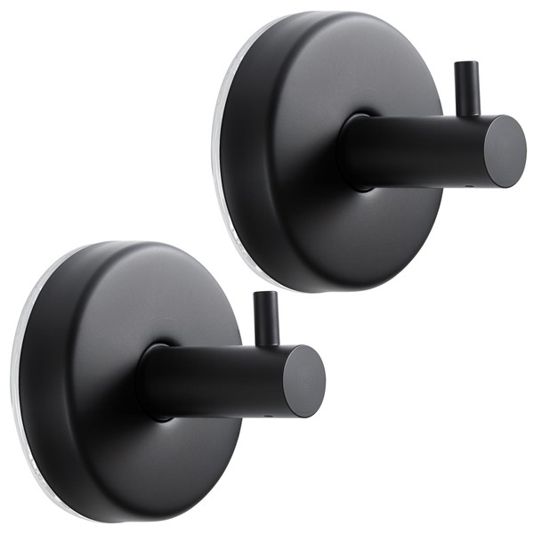 Dntorx Suction Cup Hooks, Black Stainless Steel Suction Hook for