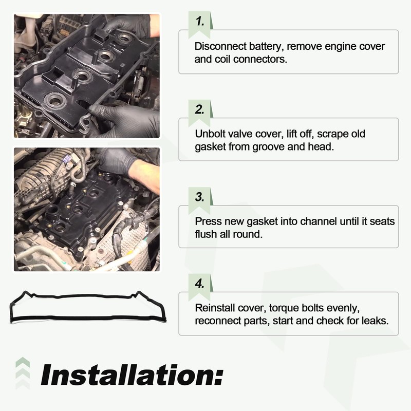 Engine Valve Cover Gasket Compatible with 2014-2020 Nissan Rogue 2014-2015