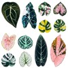 12 pcs Leaf Shaped Fridge Magnets, Plant Themed Decorative Acrylic