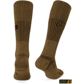 281Z Calcetines militares para botas – Senderismo táctico – Deportes atléticos al aire última intervensión (marrón coyote), COYOTE BROWN, Small 2 Pairs