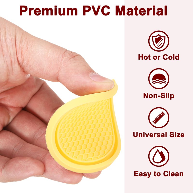 sourcing map 4pcs Car Cup Coasters Universal PVC Car Cup