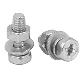 TA-VIGOR M4 x 12mm Stainless Steel Hex Head Bolts Nuts Washers Set, Silver Tone Fastener Kit for DIY, Machinery Repair Equipment Assembly 3D Printing Projects, 25 Sets