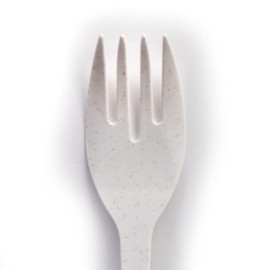 Eco Fork Open Stock, Bulk 12 Piece Set, White Reusable Bamboo