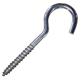 Screw in Hooks Plain Ceiling Cup Screw-in Hooks M5 Large Heavy Duty Cup Hooks for Hanging Lights 5mm x 70mm (0.2" x 2.76") Box of 20pcs