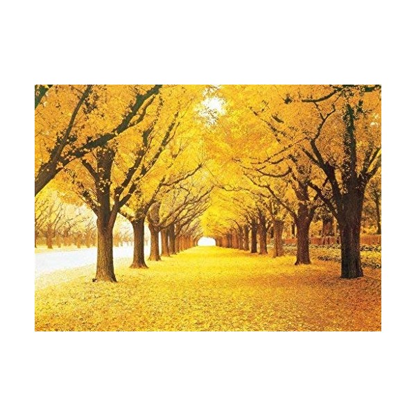 PROW® Stained Art Wooden Jigsaw Puzzles, 1000 Piece, Finish Size 30''x20'', Autumn Yellow Forest Landscape Scenery