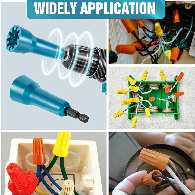Rotating Wire Twister with 10 Caps High Speed Steel Shank