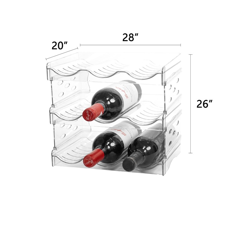 YENXIKU Wine Rack for Countertop, Fridge, Inside Cabinet, 3 Tier