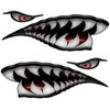 Weston Ink Flying Tigers Shark Teeth 8" Black Reflective Decals