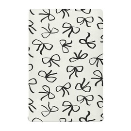 Crib Sheets for Boys Girl Black Bows Breathable Mini Crib Mattress Sheets Fitted, Beige Toddler Fitted Playard Sheet Fits Most Standard Baby mattresses 52 * 28 * 9In