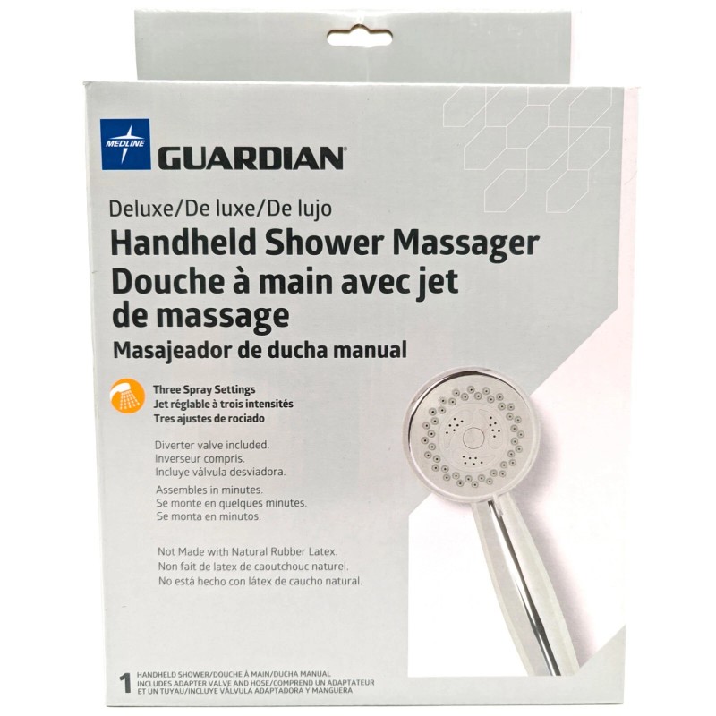Medline NEW! Medline Deluxe Handheld Showerhead w/ 3 Massage Functions