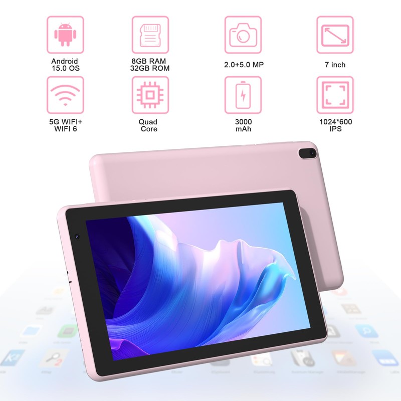 COOPERS Tablet Android 15 Tablets 7 inch, 8GB RAM, 32GB