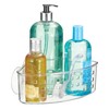 iDesign Plastic Suction Cup Corner Shower Basket for Bathroom Storage