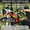 Bicycle Alarm System with Remote Control, 113 dB Motorcycle Alarm