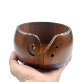 Holzsammlung Holz Garn Schüssel, Garn Aufbewahrungsschale Halter International Garnschale Handgefertigte Woll Schale für Garn Stränge, Häkelnadeln, Stricknadeln und Andere Kleines Zubehör, 5.9 Zoll