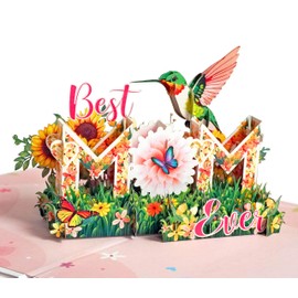 CUTPOPUP Mothers Day Card Pop Up, 3D Birthday Greeting Card, Mother's Day for Women, Mom, Wife, Grandma, Daughter (Bestmomever Hummingbird)