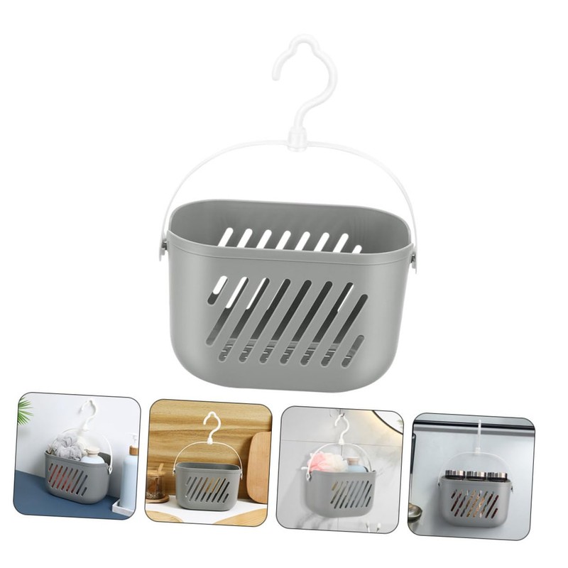 Mikinona 2pcs Hanging Storage Basket for Bathroom Kitchen Plastic Organizer