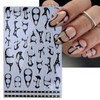 IDDFEVE 8 Sheets Gothic Nail Art Stickers - Gold Silver