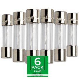 DealEnvy - Fast Blow Glass Fuse - 0.2x0.78 inch/5x20 mm fuse,125 Volt - Premium Replacement Fuses for Electrical Devices, Durable, Reliable, Perfect for Home & DIY Projects(6 Pack, 8 Amp Fuse)