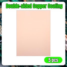 Qimoo 5 Pcs FR4 Copper Clad Laminate PCB Circuit Board, 100x70mm 3.93x2.95 inch Single Sided PCB Circuit Board, 1.5mm Thickness DIY Prototyping PCB Board