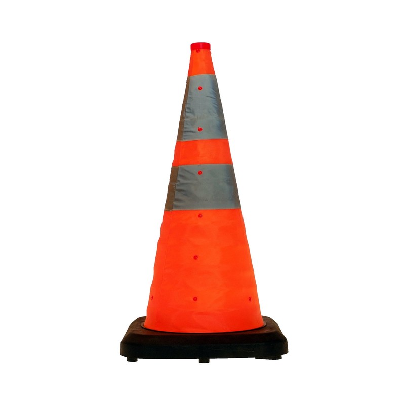 LED-MARTIN® Traffic Cone, Folding, 70 cm, Particularly Heavy Design, Accident