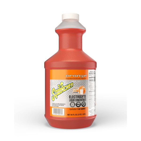 Sqwincher Liquid Concentrate, Orange, 64 fl oz (Pack of 6)