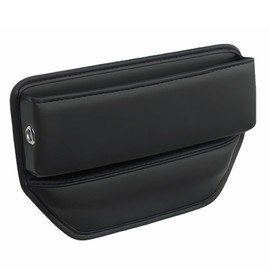 CocoFill Car Seat Side Pocket, Gap Pocket, Gap Storage, Leather Storage, Gap Cushion, Passenger, Driver, 90 Days Warranty (Black)