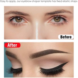 12PCS Kits de Herramientas para Dar Forma a las Cejas Plantillas para Cejas con Correa de Fijación Elástica, Kit para Cejas, Plantilla para Cejas, Kit Moldeador de Cejas,