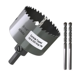 WoWSupM 3-1/4 inch Carbide Hole Saw Bit Deep Cutting 2.36” for Multiple Material Hardy Plank Nail Embedded Wood Air Brick Up to 30X Longer Life