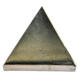 Pyrite Pyramid Crystal Healing Stones - 1.5" Great Pyramid Figurine of Natural Stone Pyramid for Meditation, Reiki, Chakra Balancing and Crystal Pyramids Grid