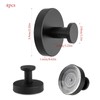 SJUNJIE 4Pcs Vacuum Suction Cup Hooks Removable Hooks Black Suction