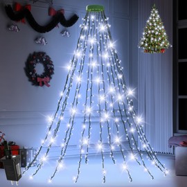 FFZZKJ 400 LED Christmas Tree Lights 8 Modes Christmas String Lights for Tree with Timer 6.6FT x 16 Lines Lights String Waterproof Christmas Decorations Outdoor/Indoor with Memory Function, Cold White