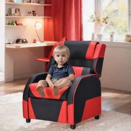 SNUGWAY Racer Larger Kids Gaming Reclining Chair Leather Recliner Sofa Children Ages 3-12