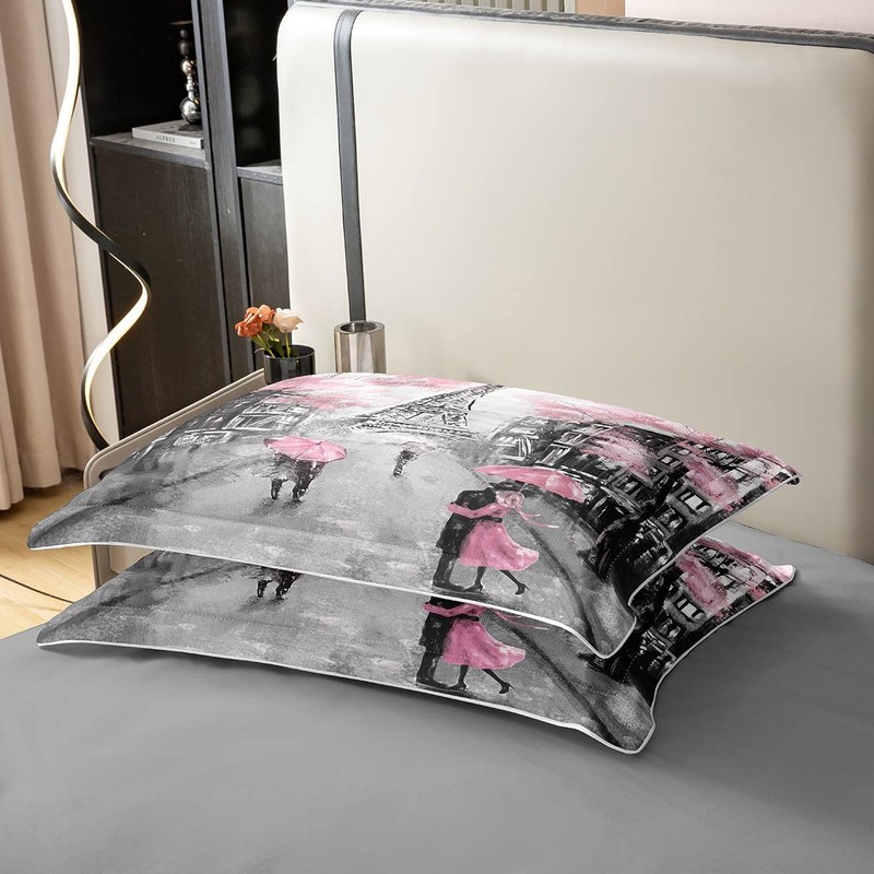 100% Cotton Paris Duvet Cover 135 x 200 cm, Pink