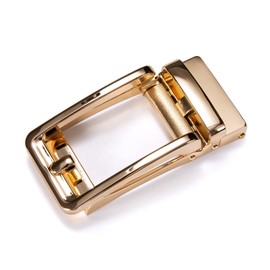 Barry.Wang Mens Ratchet Belt Christmas gift Designer Buckle with Colorful Genuine Leather Belt Replaceable,Trim to Fit, P Gold Hollow, One Size