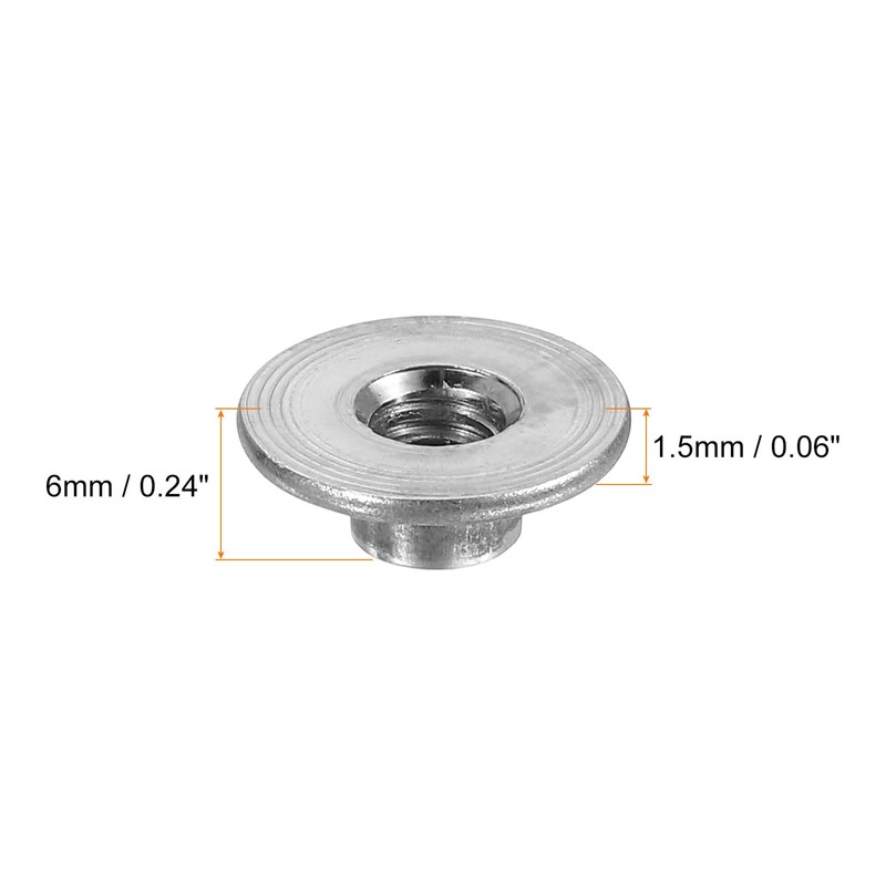 sourcing map M6 T-nuts, 50pcs Carbon Steel Tee Nut Round