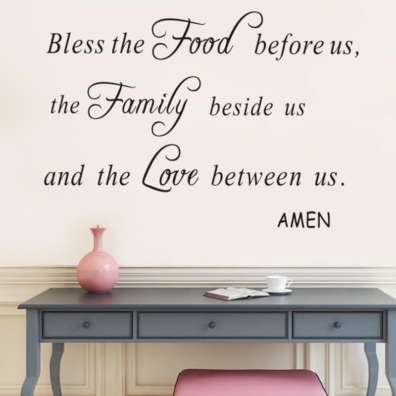 HOMSFOU Family God Home Decor Blessing Amen Quote Wall Decal