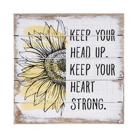 Simply Said, INC Perfect Pallets Petites - Keep Your Head Up. Keep Your Heart Strong - 8 x 8 in Distressed Rustic Wood Sign PET20188