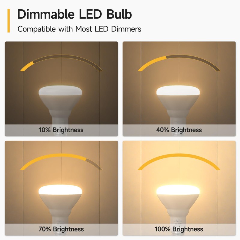 SHINESTAR 6-Pack BR30 LED Bulb 65W Equivalent, Recessed Light Bulbs,