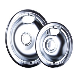 Range Kleen 10124XN Style A 4-Pack Drip Pans, Chrome